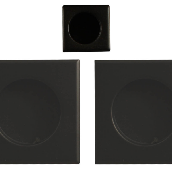 Maniglia Incasso Quadra Porta Scorrevole modello Koni mm.70x70/48 Senza Foro Chiave Nero Opaco | Reguitti Inox
